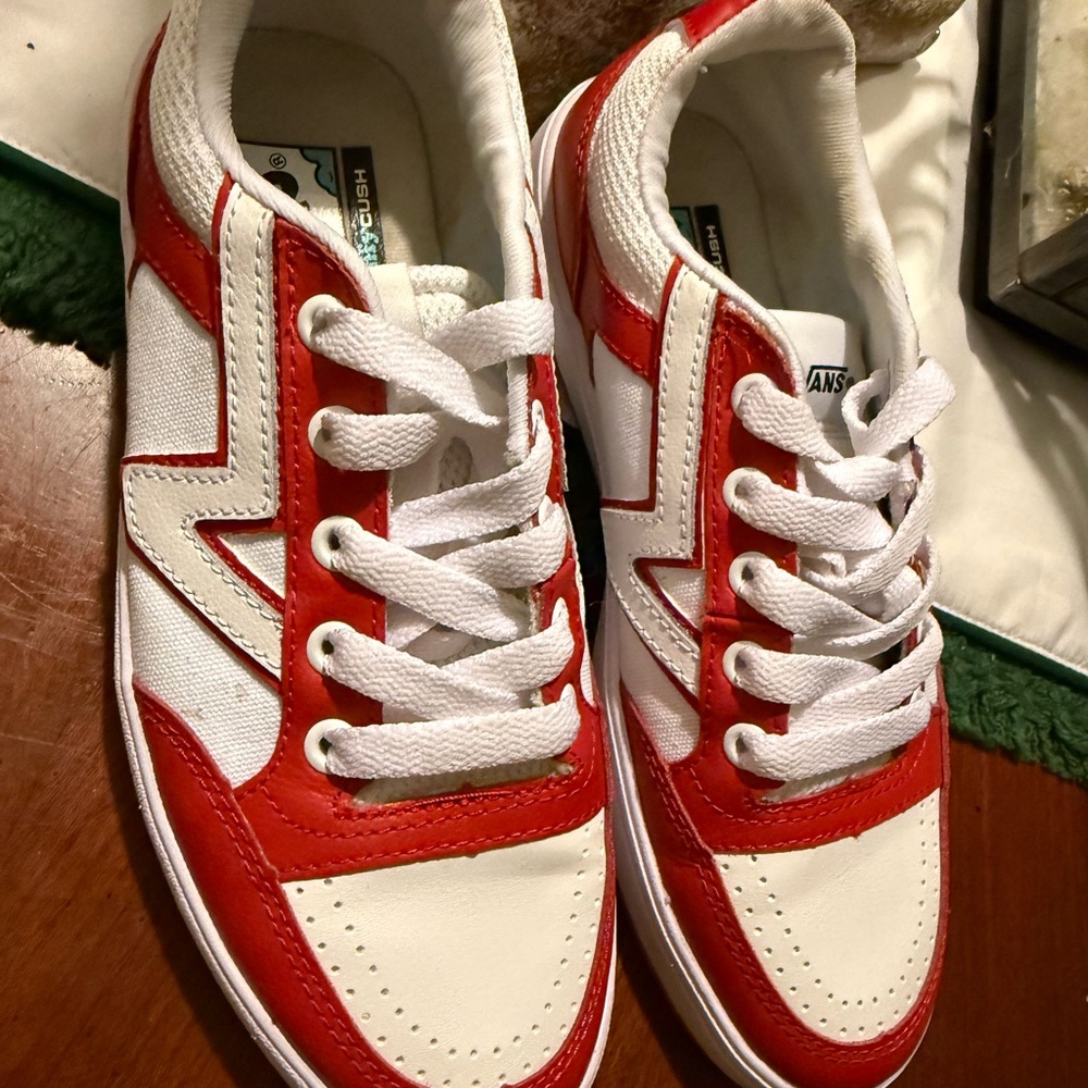 Vans Red and White Casual Sneakers